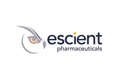 The Escient Pharmaceuticals logo: a stylised owl eye beside the wordmark.