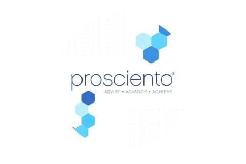 The ProSciento logo: a blue hexagon motif beside the wordmark, with the tagline Advise, Advance, Achieve.